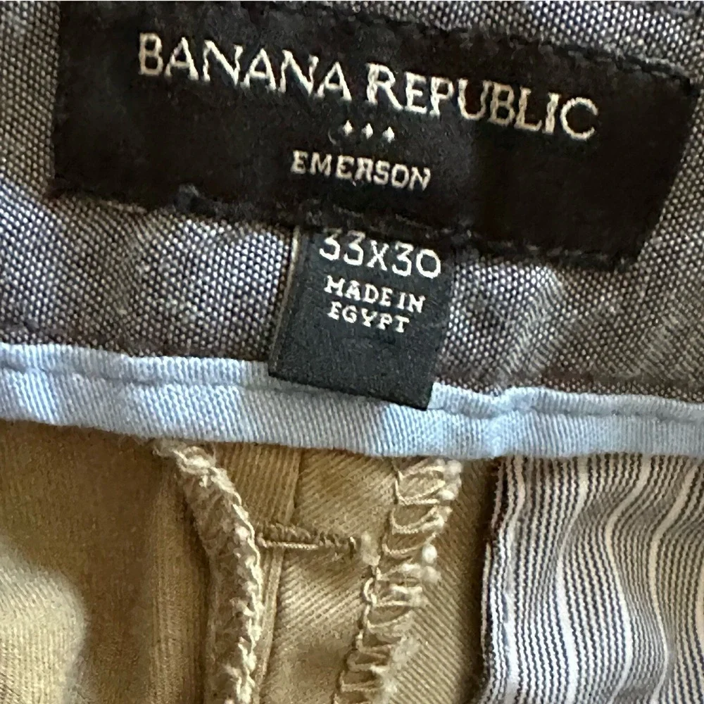 Banana Republic Pants Men 33x30 Tan Emerson Chino Casual Classic Preppy